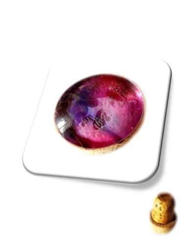 Bouchon à vin en soie, et cabochon.<br> (Réf 4002)