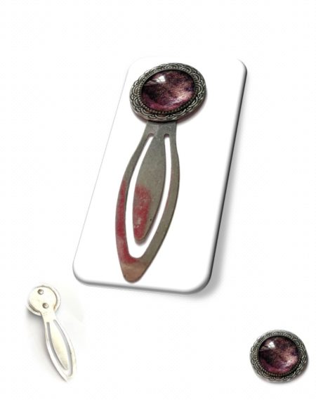 Marque-page couleur argent,et en soie <br> (Réf 607)