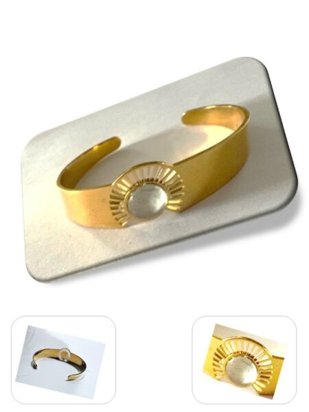Bracelet jonc métal doré en soie <br> (Réf 8005)