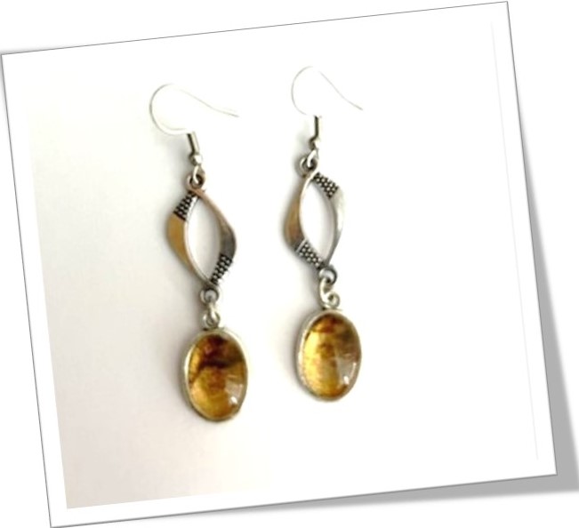 Boucles D'oreilles Pendantes 50mm - Métal Cuivre, Finition Argenté Et Doré - Neuf Avec étiquettes