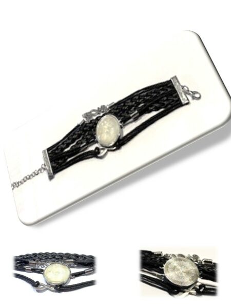 Bracelet simili cuir et en soie <br> (Réf 4000)