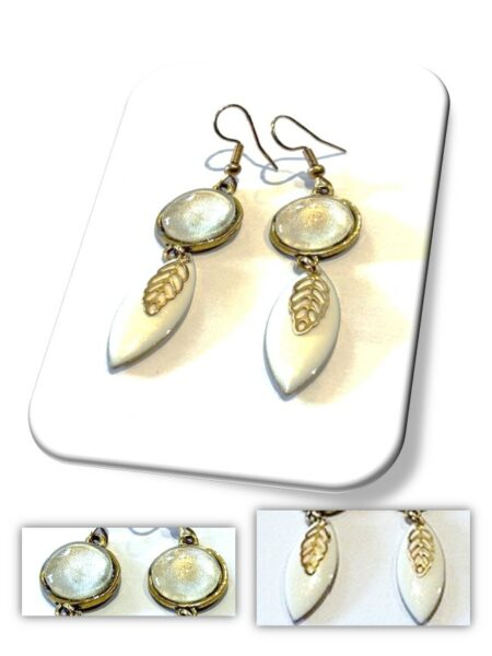 Boucle D'oreille doré et soie <br> (Réf 5004)