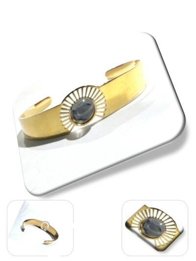 Bracelet jonc métal doré en soie <br> (Réf 8001)