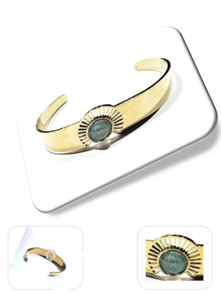 Bracelet jonc métal doré en soie <br> (Réf 8002)
