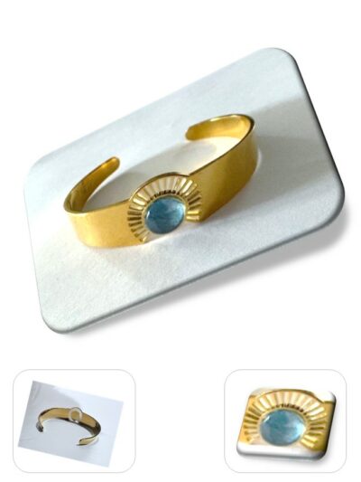 Bracelet jonc métal doré en soie <br> (Réf 8003)