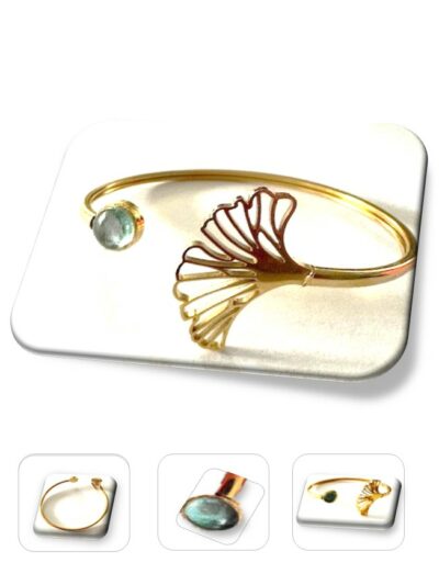 Bracelet jonc métal doré en soie <br> (Réf 8007)