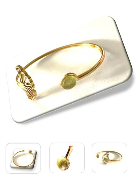 Bracelet jonc métal doré en soie <br> (Réf 8008)